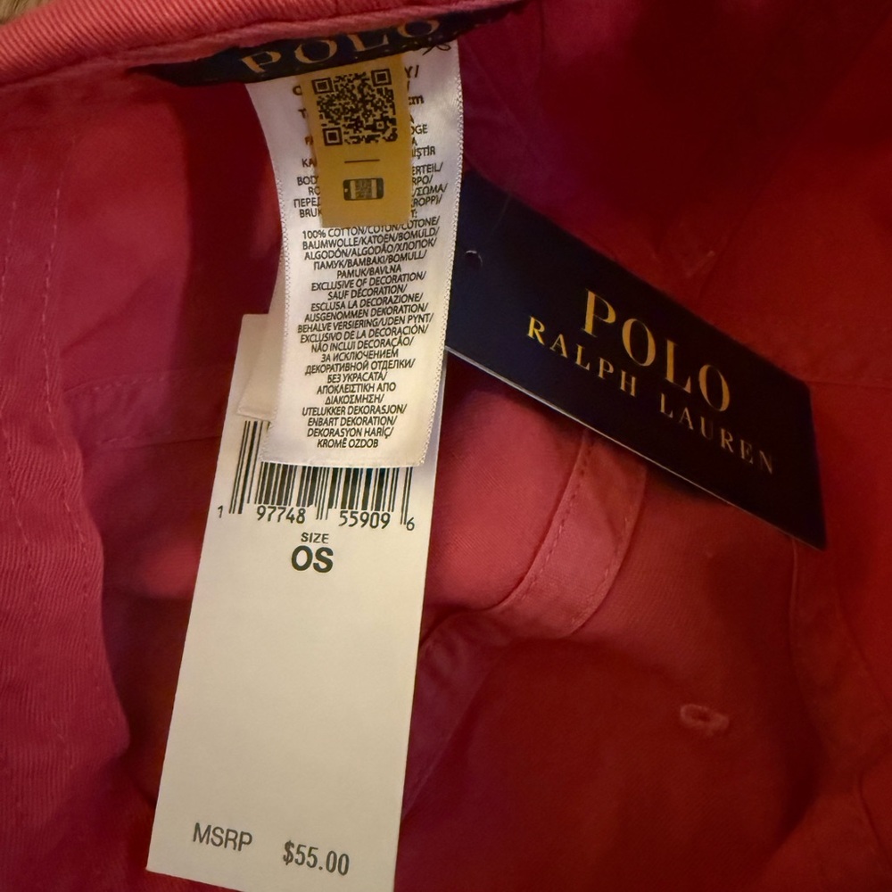 Polo Ralph Lauren Baseball Hat, Adult, One Size, pink/mauve - Picture 5 of 6